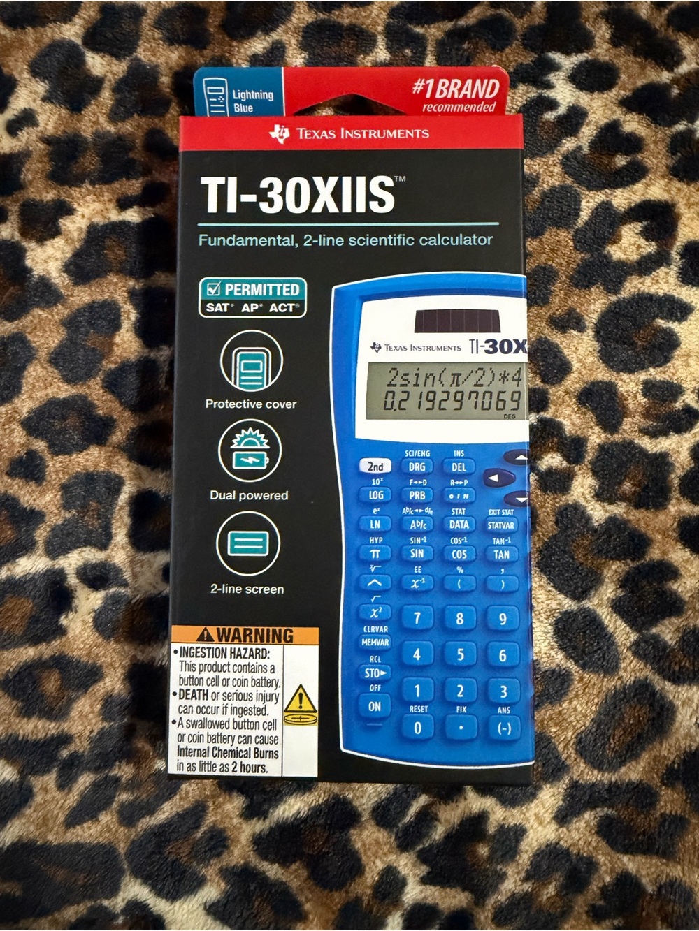 Texas Instruments TI-30XIIS Lightning Blue Scientific Calculator in Blue